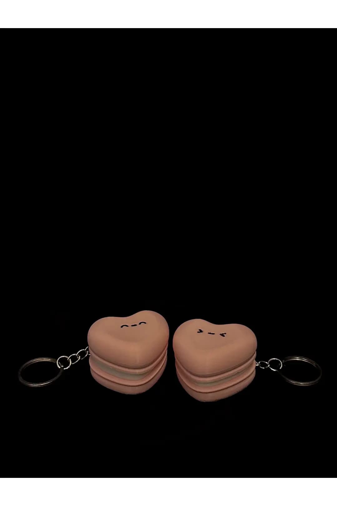 Kalp Şekilli Macaron Clicker Anahtarlık (2'li Set)