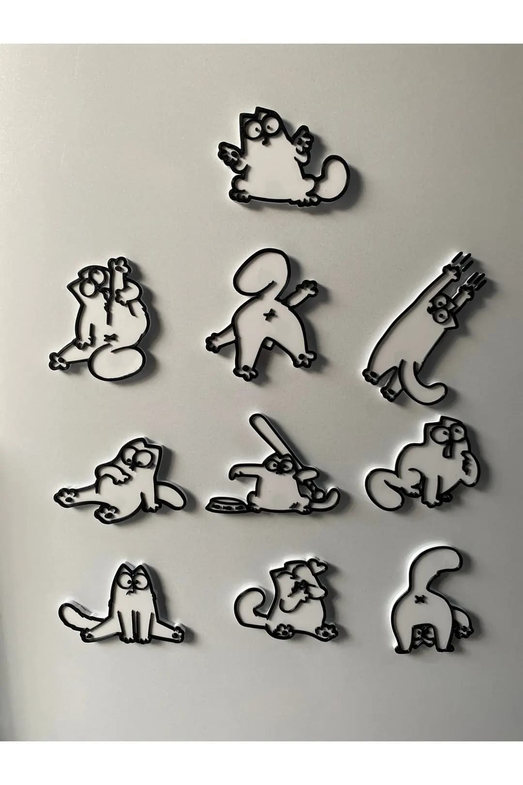 Komik Kedi Figürlü Buzdolabı Magnet Seti 10'lu