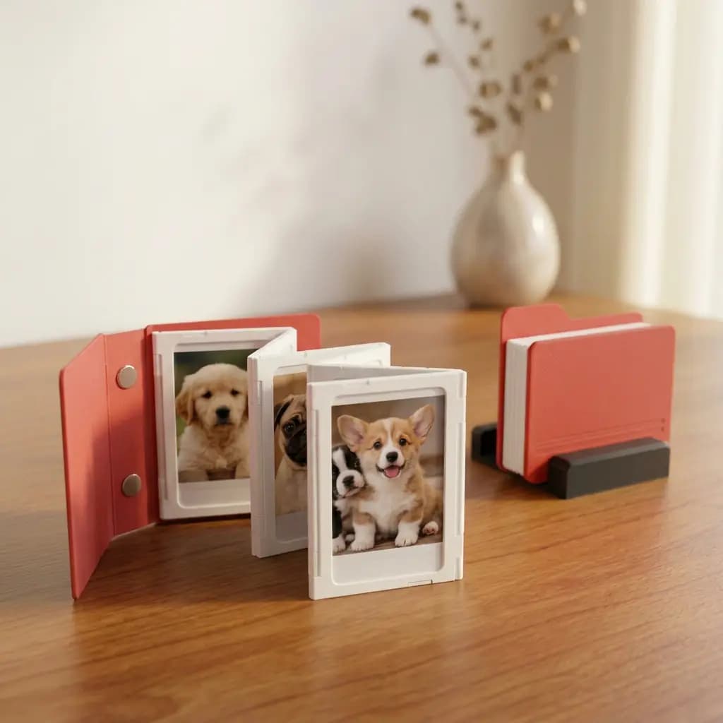 Kişiye Özel Mini Fotoğraf Albümü – 2'li Manyetik Standlı Dosya Tasarımlı Set