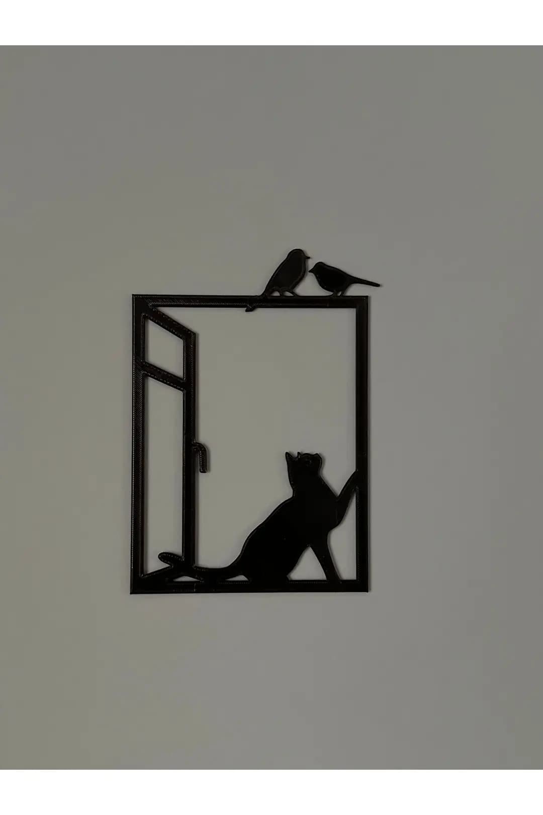 Penceredeki Meraklı Kedi Temalı Duvar Dekoru
