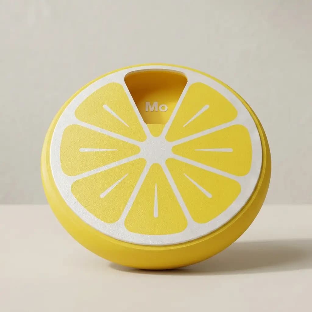 Haftalık Bölmeli Limon Desenli İlaç Kutusu – 7 Gözlü Döndürülebilen Organizer